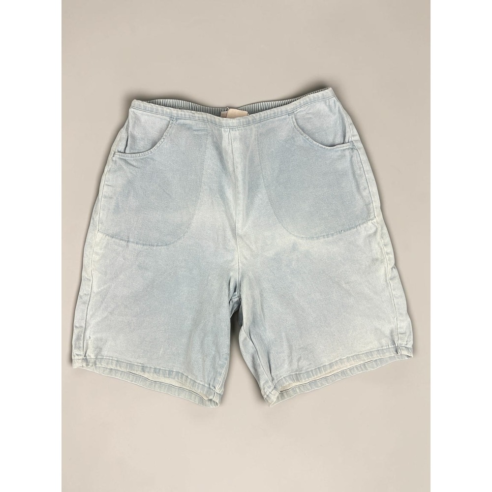 Casual Stretchy Denim & Co Pull On Chambray Bike Shorts‎ Small Light Wash